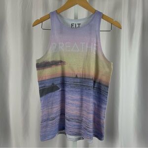 FIT Small Ocean Nature Breathe Boho Hippie Sunset Outdoor Tank Top Workout Gym
